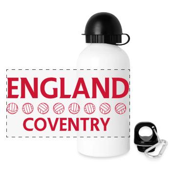 Coventry England Fußballemblem - Panorama Trinkflasche mit Deckel 500 ml - Weiß - Vorne