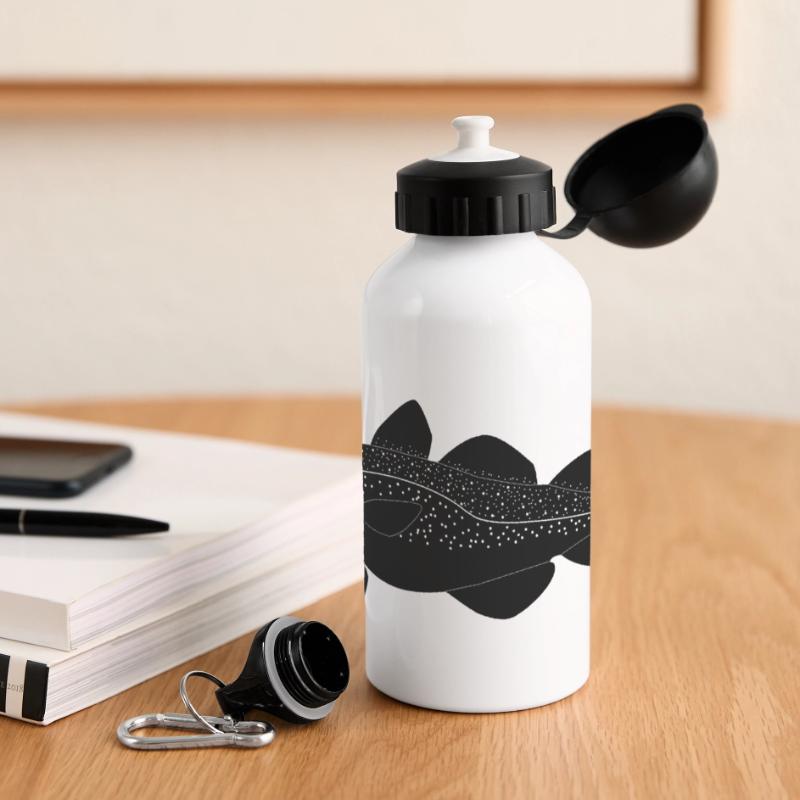 Dorsch_vollformat_schwarz Panorama Trinkflasche mit Deckel 500 ml