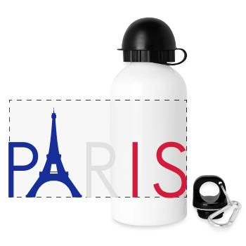 Paris - Panorama Trinkflasche mit Deckel 500 ml - Weiß - Vorne