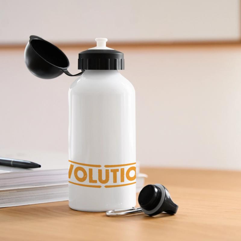 Computer Nerd Evolution - orange/weiss Gourde panoramique avec couvercle 500 ml