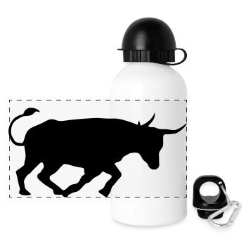 taureau de combat andalousie espagnol basque bull - Gourde panoramique avec couvercle 500 ml - blanc - Devant