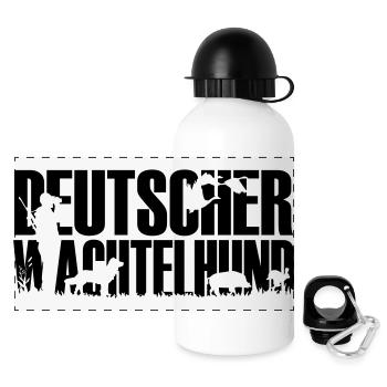 Jagdhund Deutscher Wachtelhund - Panorama Trinkflasche mit Deckel 500 ml - Weiß - Vorne