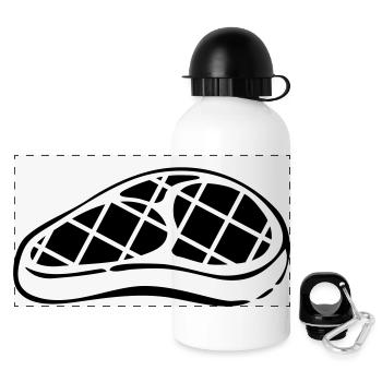 steak design - Panorama Trinkflasche mit Deckel 500 ml - Weiß - Vorne