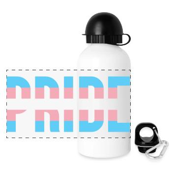 Pride Month LGBT - Trans Pride - Panoramic Thermal Bottle with Lid 500 ml - white - Front