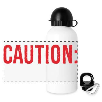 Achtung Ich habe keinen Filter - Panorama Trinkflasche mit Deckel 500 ml - Weiß - Vorne