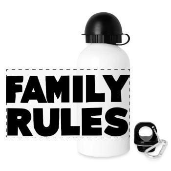 Family Rules - Panoramic Thermal Bottle with Lid 500 ml - white - Front