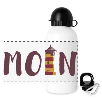 moin - Panorama Trinkflasche mit Deckel 500 ml - Weiß - Vorne