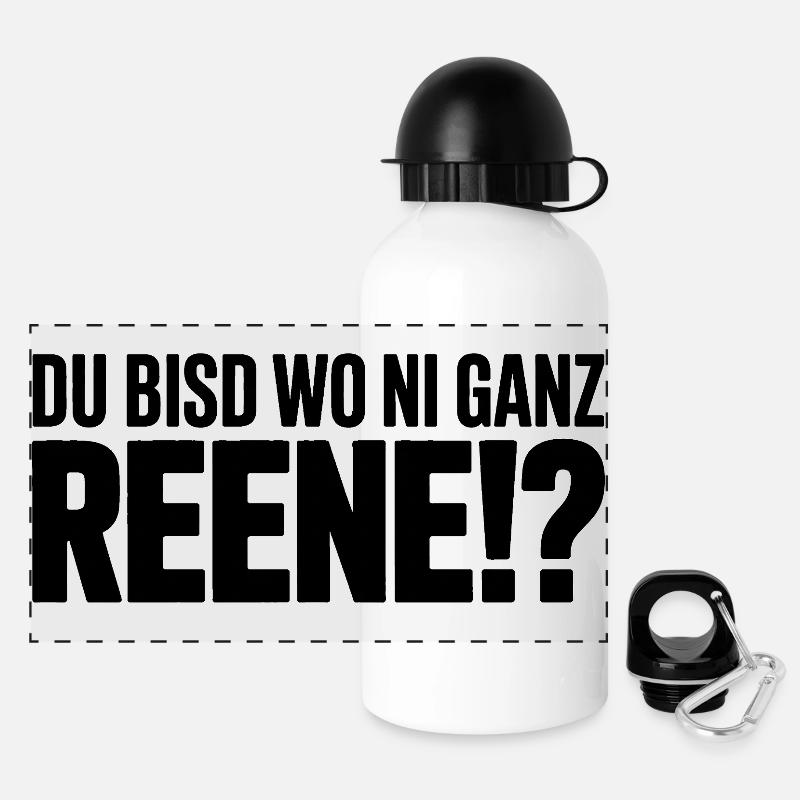 Du bisd wo ni ganz Reene !? – Dicton saxon - Gourde panoramique avec couvercle 500 ml - blanc