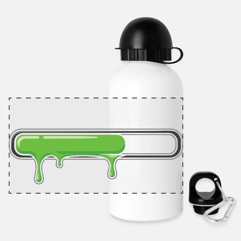 Slime Progress Bar 67 Meme - Panorama Trinkflasche mit Deckel 500 ml - Weiß