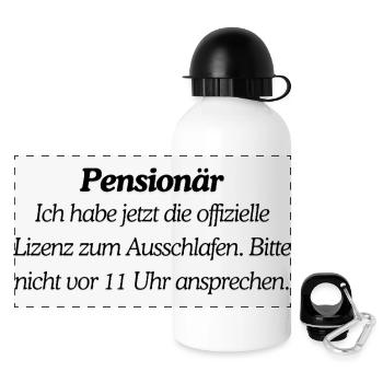 Endlich Pensionär  - Panorama Trinkflasche mit Deckel 500 ml - Weiß - Vorne