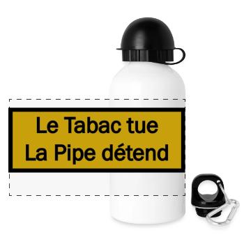 La Pipe détend - Panoramic Thermal Bottle with Lid 500 ml - white - Front