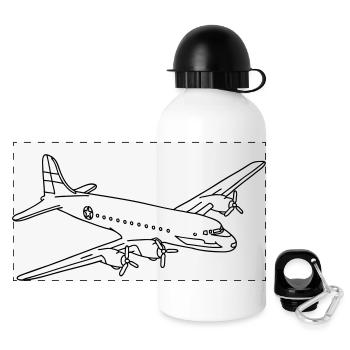 Flugzeug - Panorama Trinkflasche mit Deckel 500 ml - Weiß - Vorne