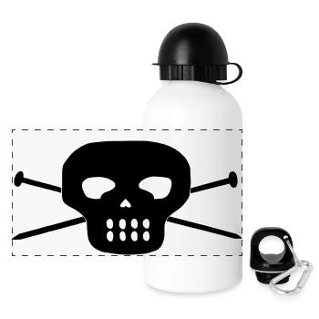 Knit Skull - Panorama Trinkflasche mit Deckel 500 ml - Weiß - Vorne