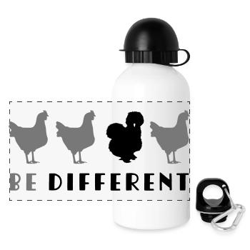 Be Different - Panorama Trinkflasche mit Deckel 500 ml - Weiß - Vorne