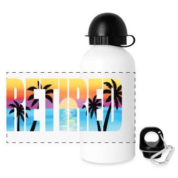 Retired 2023 Retirement Gift For Men & Women Funny - Panoramic Thermal Bottle with Lid 500 ml - white - Front