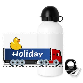 Truck Holiday - Gourde panoramique avec couvercle 500 ml - blanc - Devant
