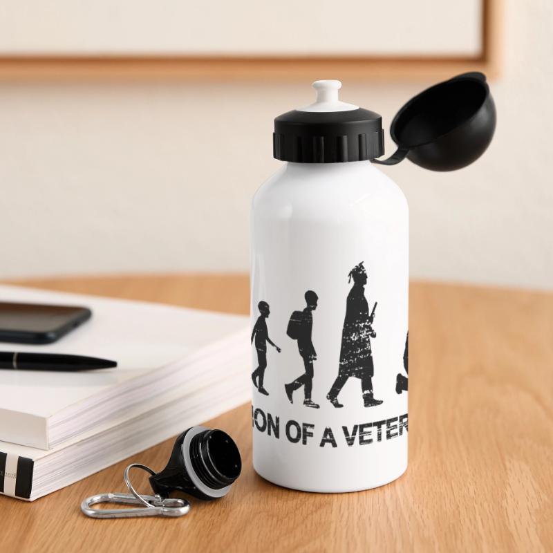Evolution eines Tierarztes Panorama Trinkflasche mit Deckel 500 ml