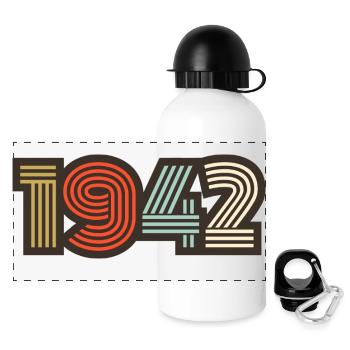 1942 rétro vintage - Gourde panoramique avec couvercle 500 ml - blanc - Devant