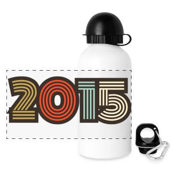 2015 rétro vintage - Gourde panoramique avec couvercle 500 ml - blanc - Devant