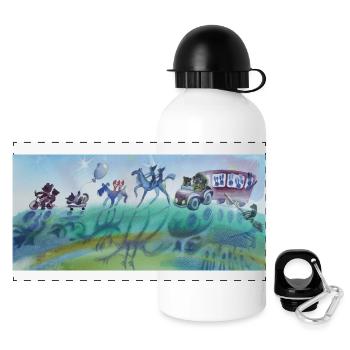 Tschukowski Parade Panorama - Panorama Trinkflasche mit Deckel 500 ml - Weiß - Vorne