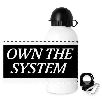 Own the System - Das eigene System - Panorama Trinkflasche mit Deckel 500 ml - Weiß - Vorne