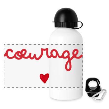 Mut-Geschenk-Idee - Panorama Trinkflasche mit Deckel 500 ml - Weiß - Vorne