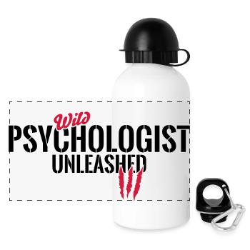 Wild psychologist unleashed - Panoramic Thermal Bottle with Lid 500 ml - white - Front