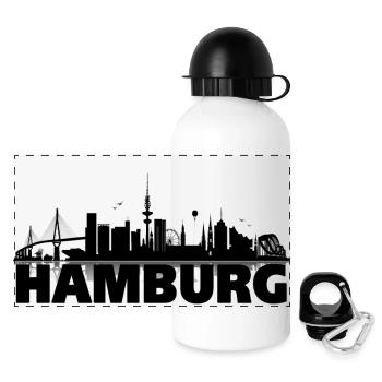 Hamburg 04 - Panoramic Thermal Bottle with Lid 500 ml - white - Front