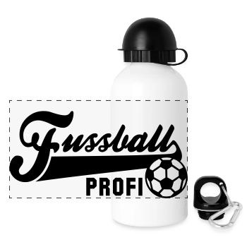 Fussball PROFI - Panorama Trinkflasche mit Deckel 500 ml - Weiß - Vorne