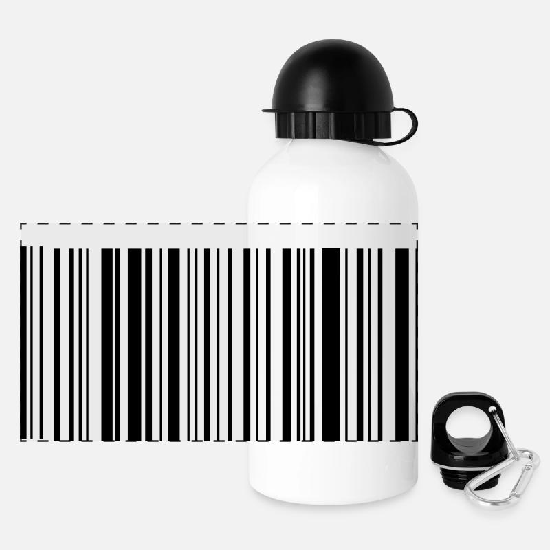 Balkenkode - Panorama Trinkflasche mit Deckel 500 ml - Weiß