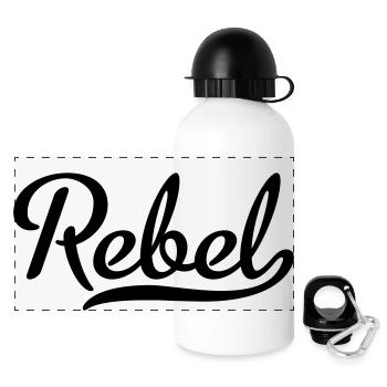 Rebell - Panorama Trinkflasche mit Deckel 500 ml - Weiß - Vorne