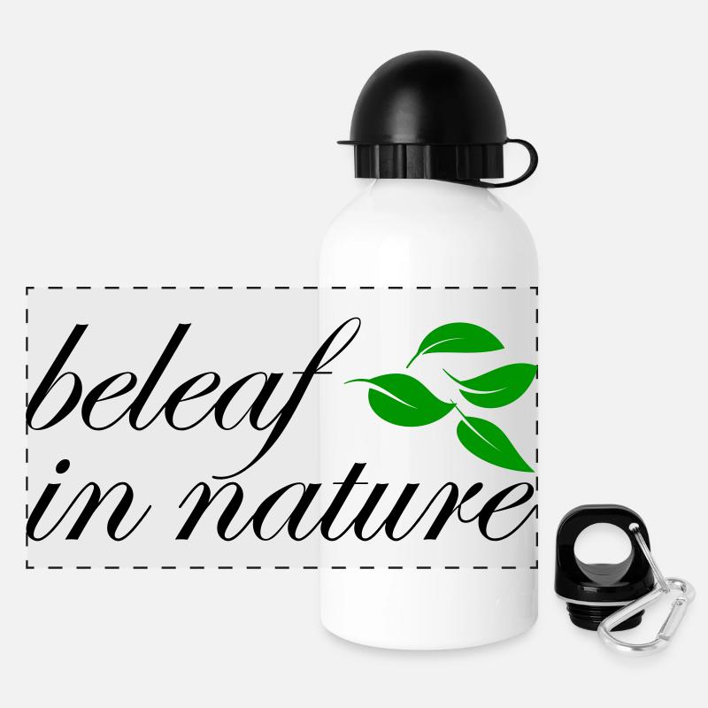 beleaf in nature - Panorama Trinkflasche mit Deckel 500 ml - Weiß