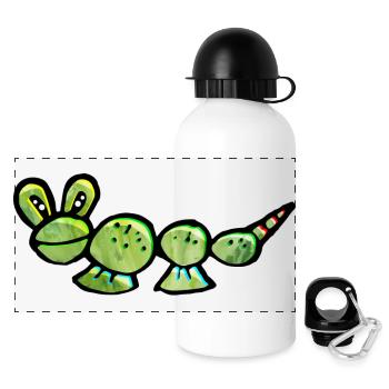 Chenille folle de Mars - Gourde panoramique avec couvercle 500 ml - blanc - Devant