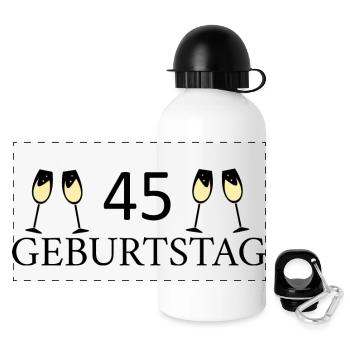 45th birthday 45 years - Panoramic Thermal Bottle with Lid 500 ml - white - Front