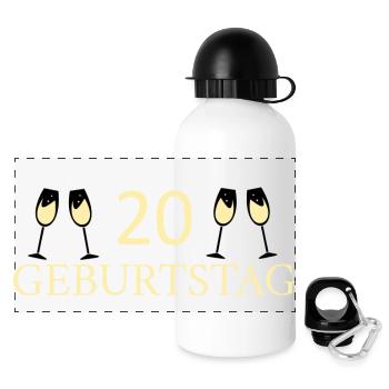 20e anniversaire 20 ans - Gourde panoramique avec couvercle 500 ml - blanc - Devant
