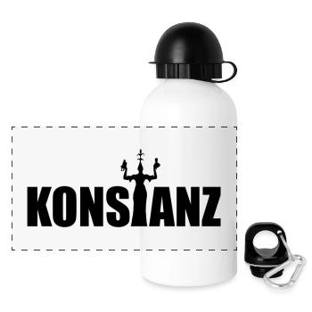 Stadt Konstanz am See - Logo - Imperia - Bodensee - Panorama Trinkflasche mit Deckel 500 ml - Weiß - Vorne