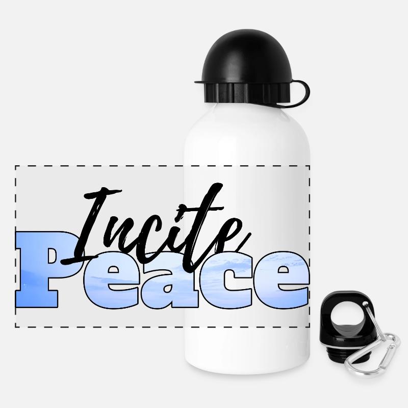 Incite Peace - Panoramic Thermal Bottle with Lid 500 ml - white