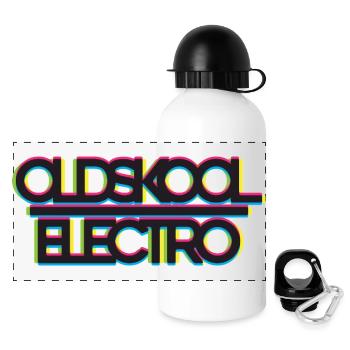 Électro néon oldschool des années 80 - Gourde panoramique avec couvercle 500 ml - blanc - Devant