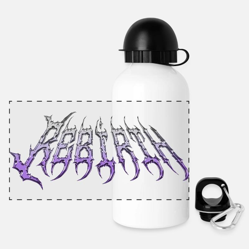 Rebirth - cold metal chrome text - Panoramic Thermal Bottle with Lid 500 ml - white