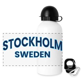 Stockholm, Schweden Neon-Umriss - Panorama Trinkflasche mit Deckel 500 ml - Weiß - Vorne