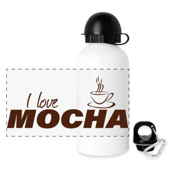 J’ADORE LE MOKA - Gourde panoramique avec couvercle 500 ml - blanc - Devant