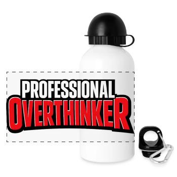 professional overthinker - Panoramic Thermal Bottle with Lid 500 ml - white - Front