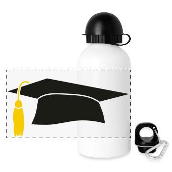 Toque Universitaire - Gourde panoramique avec couvercle 500 ml - blanc - Devant
