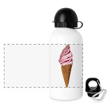 Cornet de glace - Gourde panoramique avec couvercle 500 ml - blanc - Devant