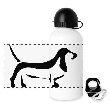 Basset - Panorama Trinkflasche mit Deckel 500 ml - Weiß - Vorne