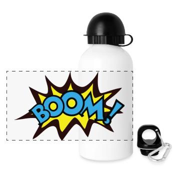 Boom! - Panorama Trinkflasche mit Deckel 500 ml - Weiß - Vorne