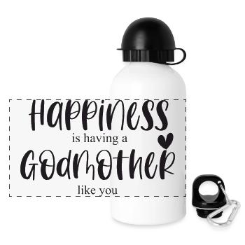 Godmother Godmother Gift Birthday Thank you Luck - Panoramic Thermal Bottle with Lid 500 ml - white - Front