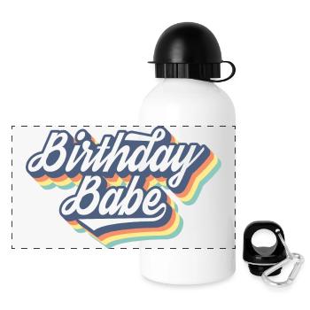 Birthday Babe Matching Group Birthday Party Gift - Panoramic Thermal Bottle with Lid 500 ml - white - Front