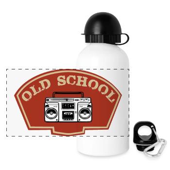 Old school - Gourde panoramique avec couvercle 500 ml - blanc - Devant