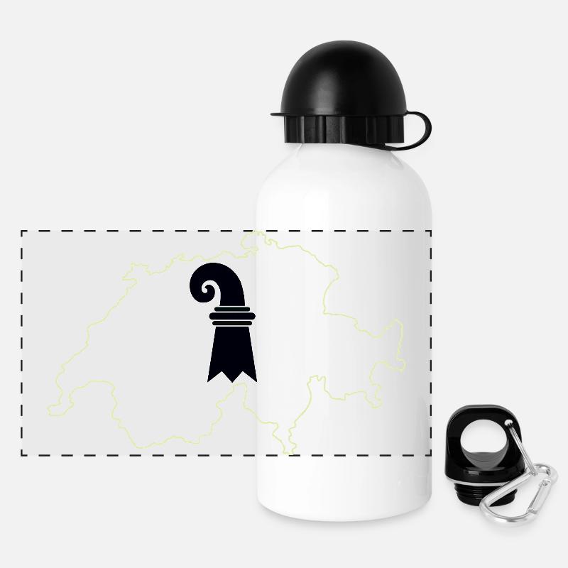 Basel-Stadt Switzerland - Panoramic Thermal Bottle with Lid 500 ml - white